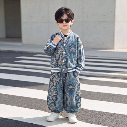 Kids Boys Autumn Two-Piece Set Casual Sports Outfit