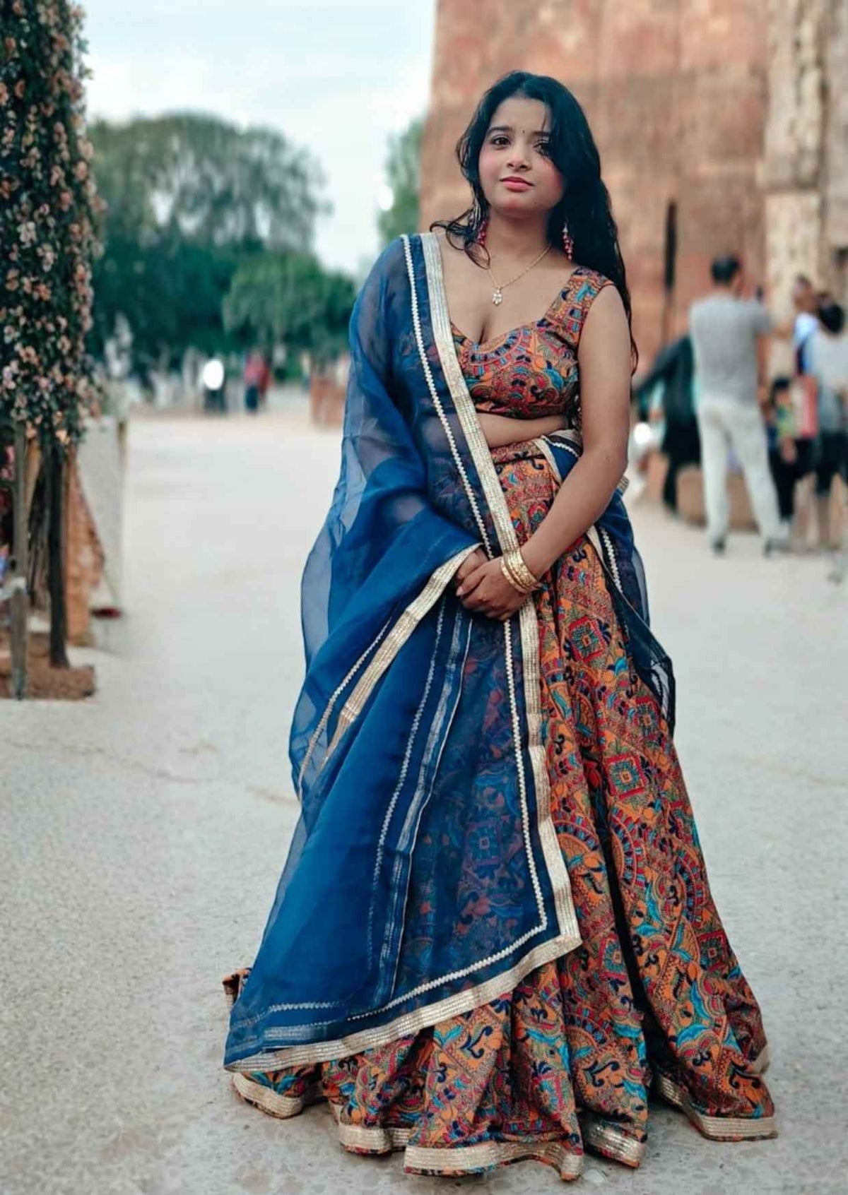 Desert Bloom Mustard Satin Lehenga