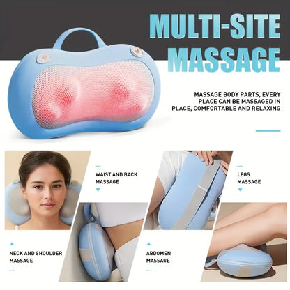 3D roller Pillow with Heat Function (Blue)