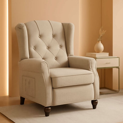 Vintage Wingback Recliner Chair With Massage And Heat
