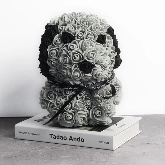 Teddy Rose Dog Artificial Flower Decoration (Grey)
