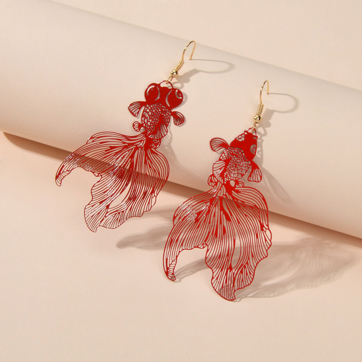 AU Stock Lovely Goldfish Shape Drop Dangle Earrings Hollow Fish Party Jewellery