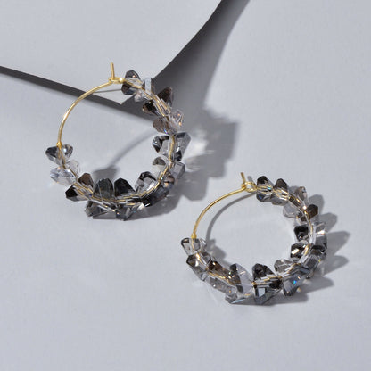 Ladies Jewellery Transparent Acrylic Beads Hoop Dangle Earrings Party Decoration