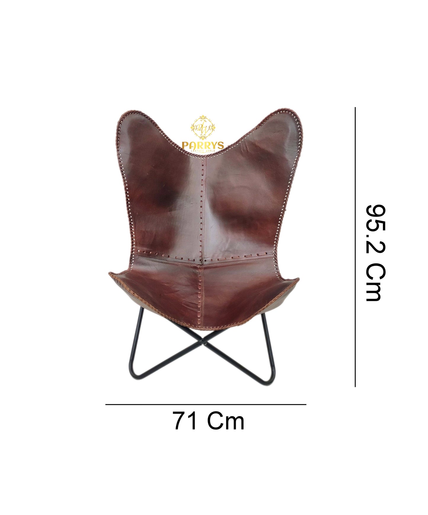 Heritage Maroon Leather Butterfly Chair
