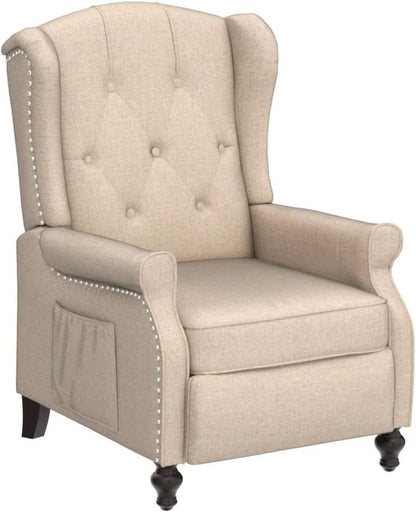 Vintage Wingback Recliner Chair With Massage And Heat
