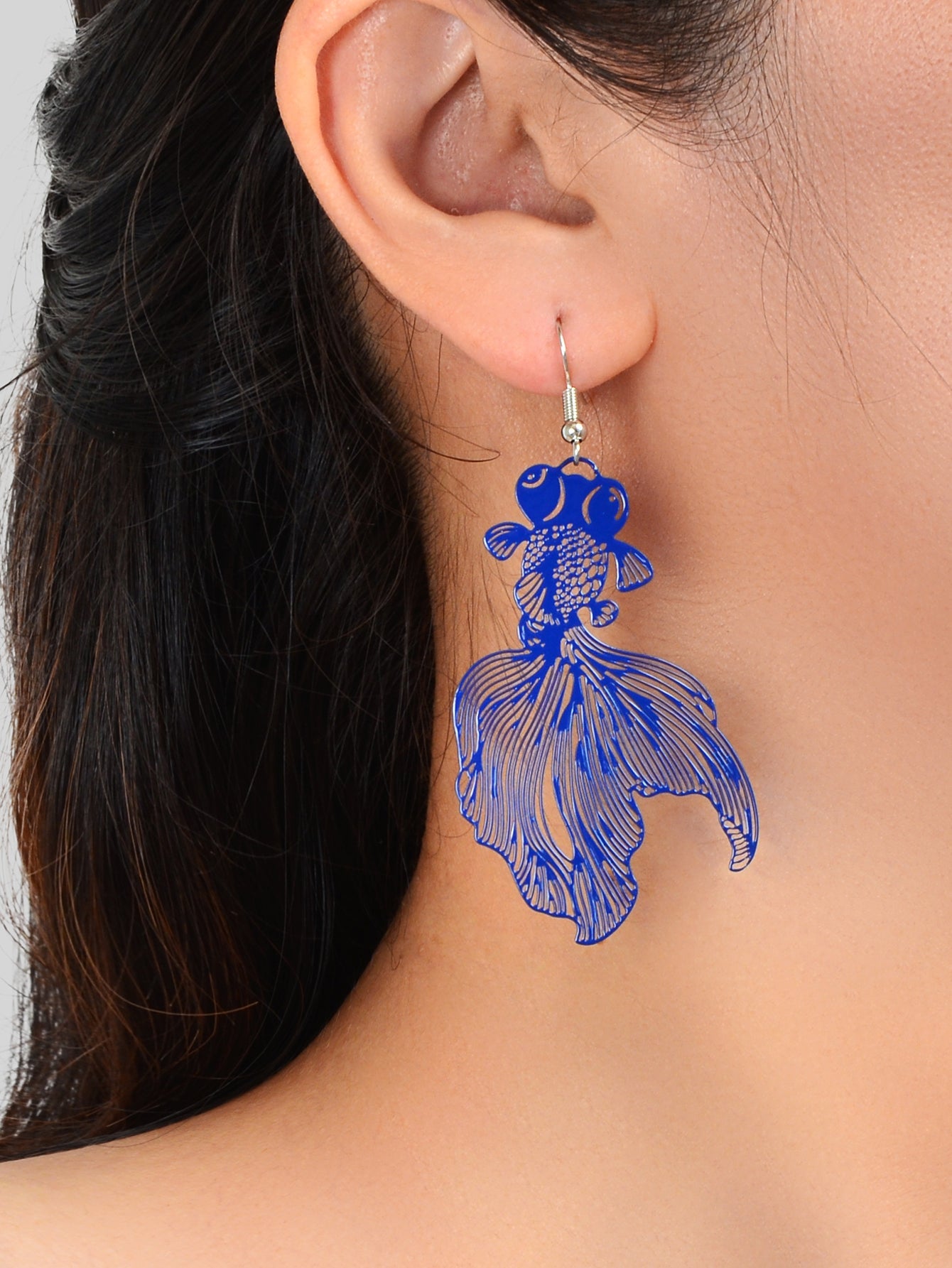 AU Stock Lovely Goldfish Shape Drop Dangle Earrings Hollow Fish Party Jewellery