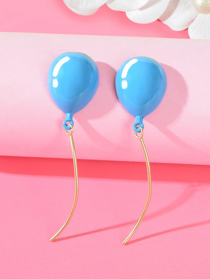 3D Romantic Balloon Pendant Earrings Whimsical Charming Accessory Gift Jewellery
