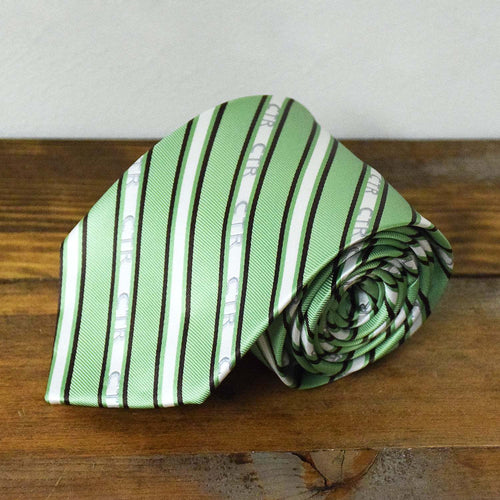 CTR Choose the Right Youth Striped Green and Brown Microfiber Necktie