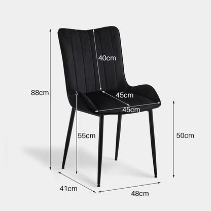 Myra Velvet Dining Chairs [Set of 2]