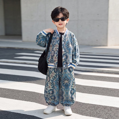 Kids Boys Autumn Two-Piece Set Casual Sports Outfit