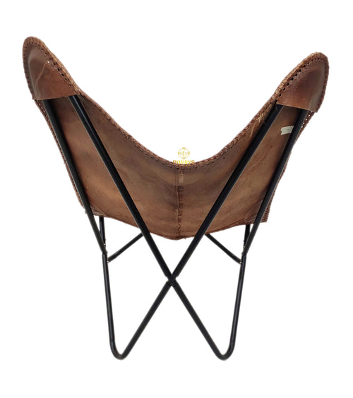 Heritage Maroon Leather Butterfly Chair