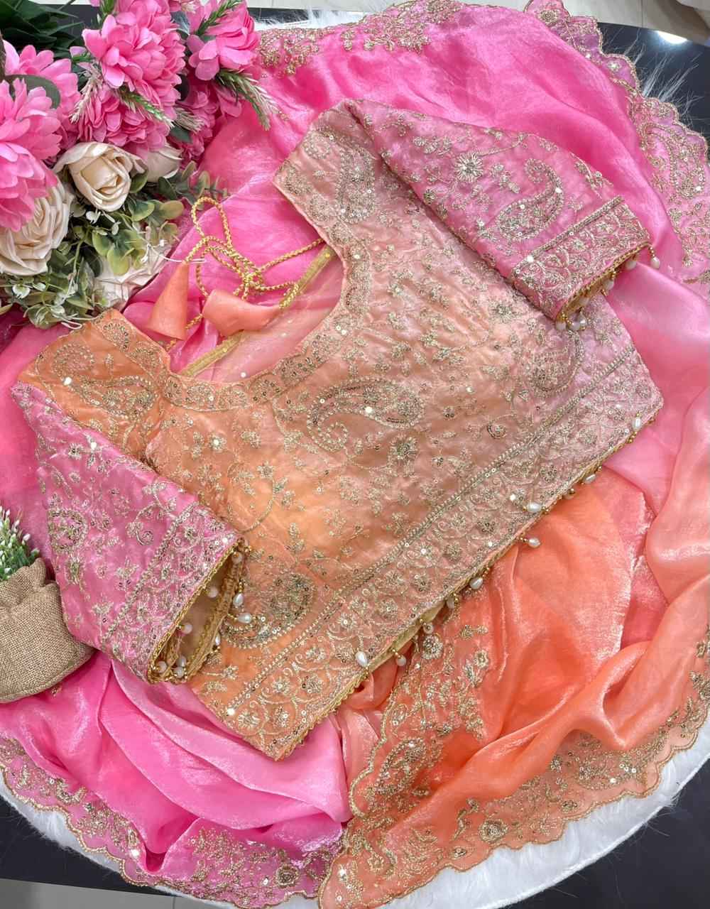 GulAab Pehrava Ombre Designer Saree