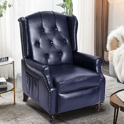 Wingback Recliner Chair With Massage Function PU Leather