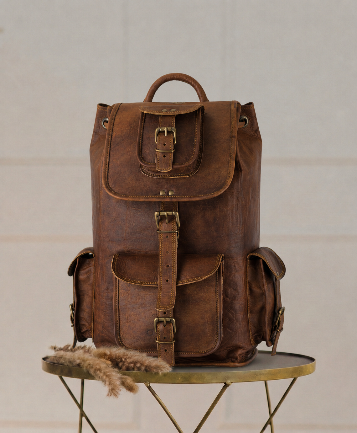 Classic Journey Leather Backpack Pittu