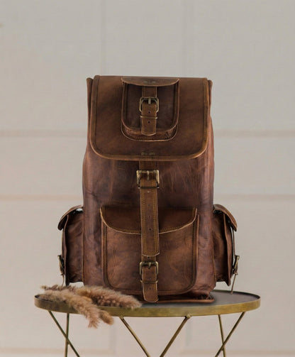 Classic Journey Leather Backpack Pittu