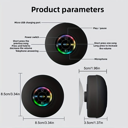 Portable Waterproof Wireless Speaker with Suction Cup