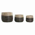 Basket set DKD Home Decor Grey Natural Seagrass (3 Pieces)