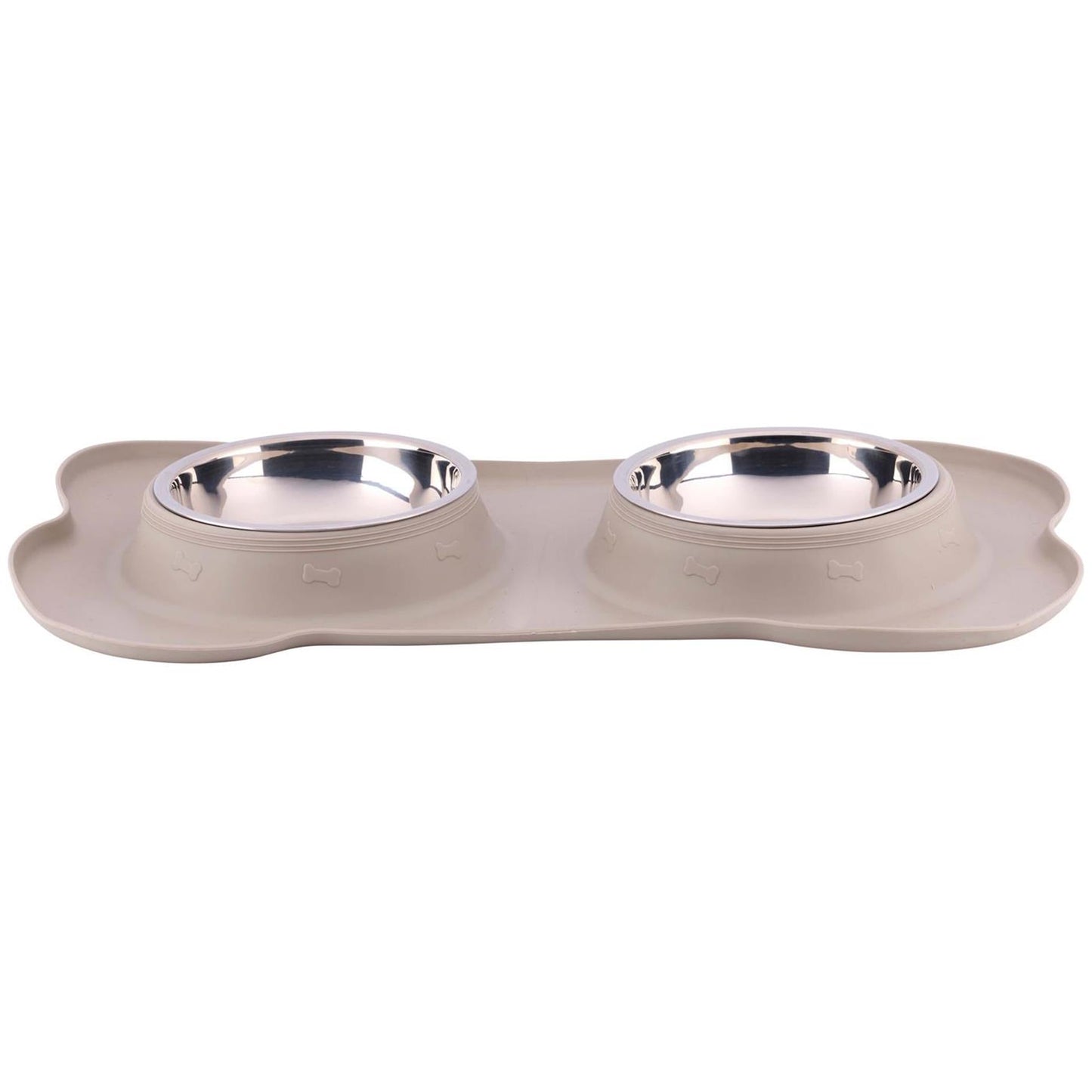Pet food bowl with mat and steel bowl 45x27 duo