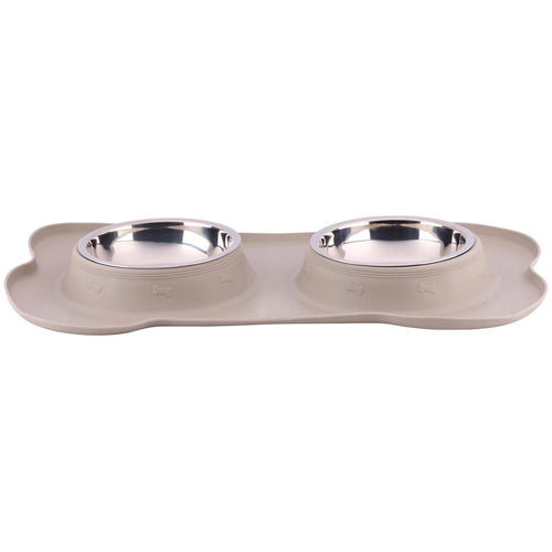 Pet food bowl with mat and steel bowl 45x27 duo