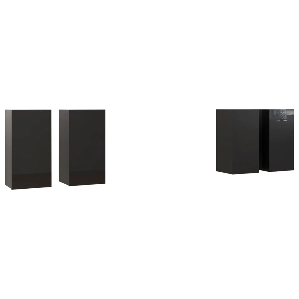 NNEVL TV Cabinets 4 pcs High Gloss Black 30.5x30x60 cm Chipboard
