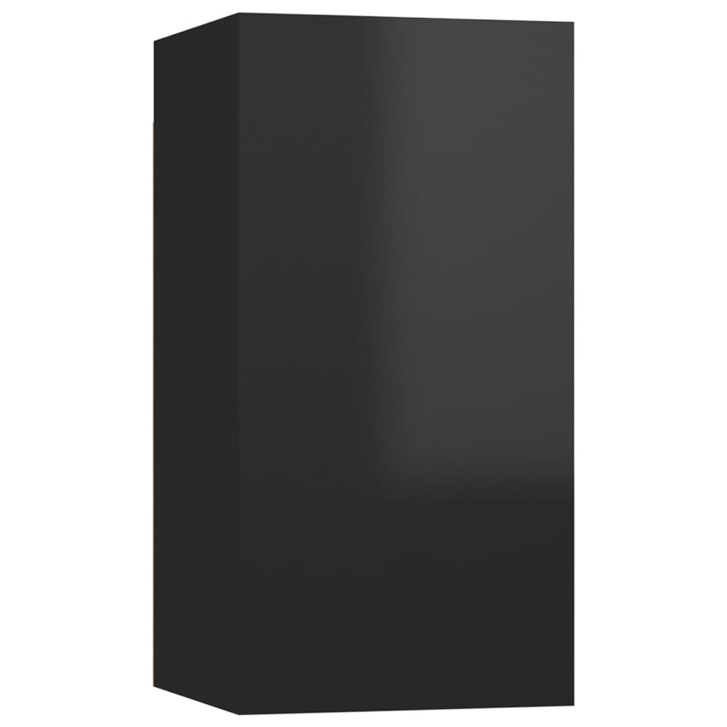 NNEVL TV Cabinets 4 pcs High Gloss Black 30.5x30x60 cm Chipboard