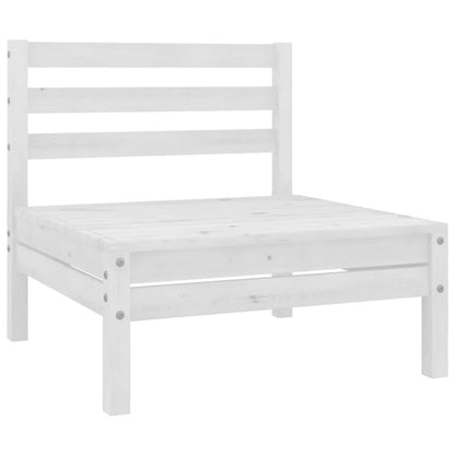 NNEVL 3 Piece Garden Lounge Set Solid Pinewood White