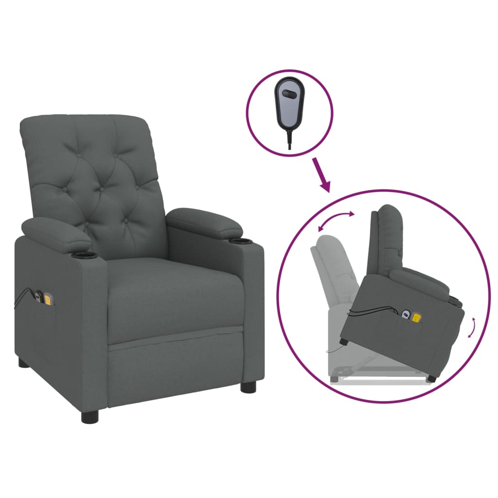 NNEVL Stand up Massage Chair Dark Grey Fabric