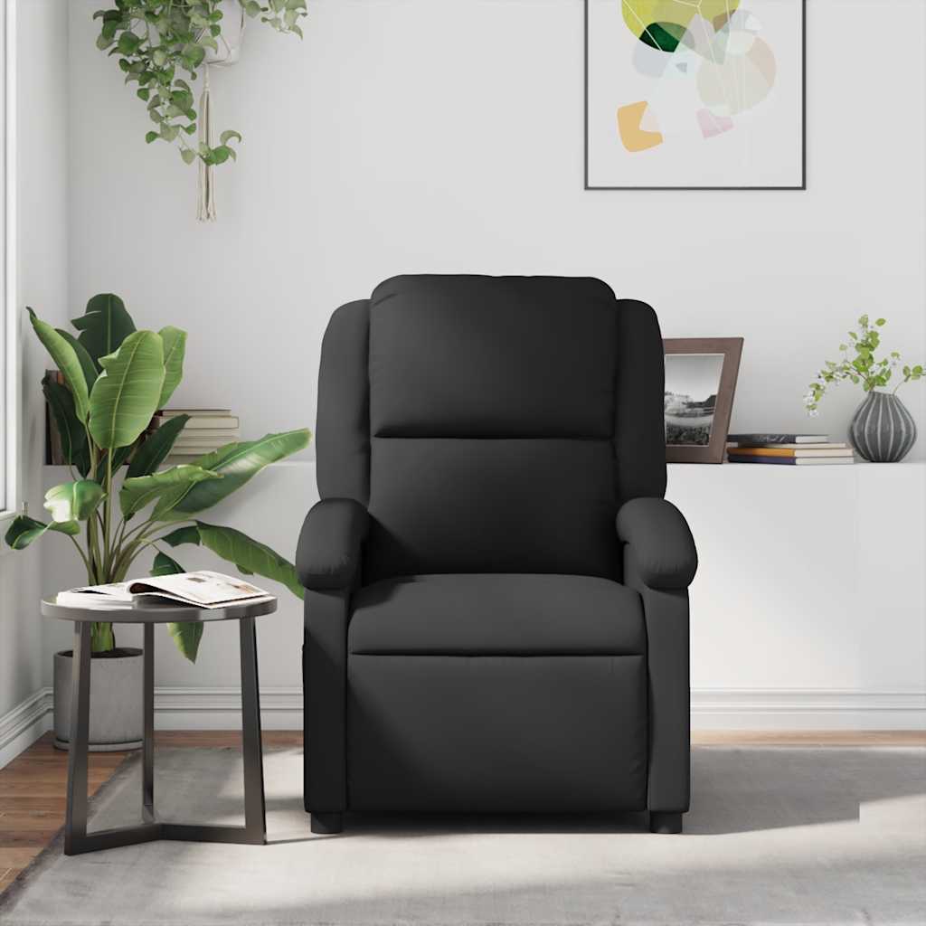 NNEVL Massage Recliner Chair Black Real Leather