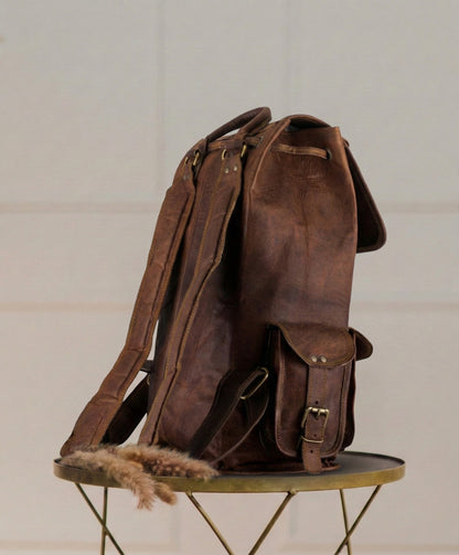 Classic Journey Leather Backpack Pittu