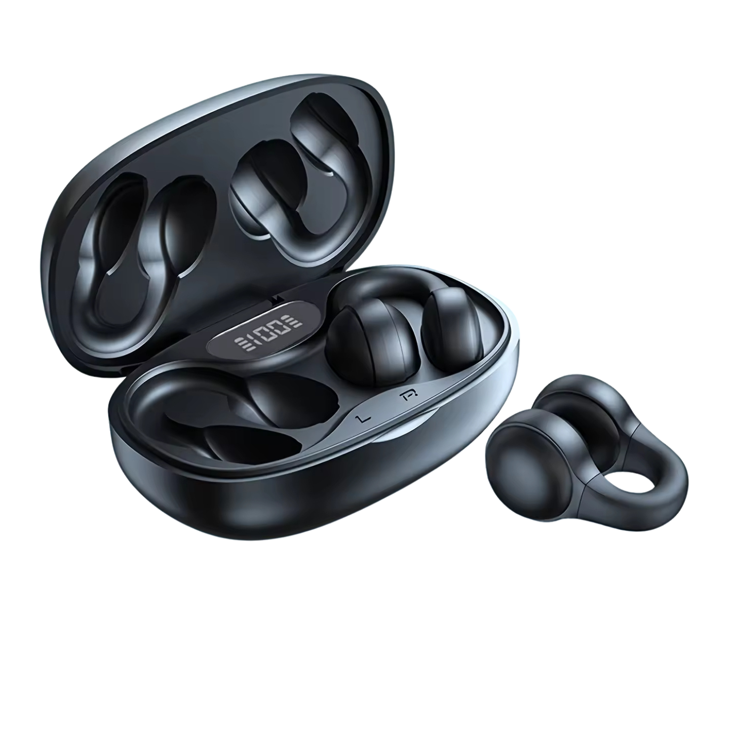 AIR Active 3.0 Matte Black Sport Earbuds (Open Ear True Wireless Headphones)