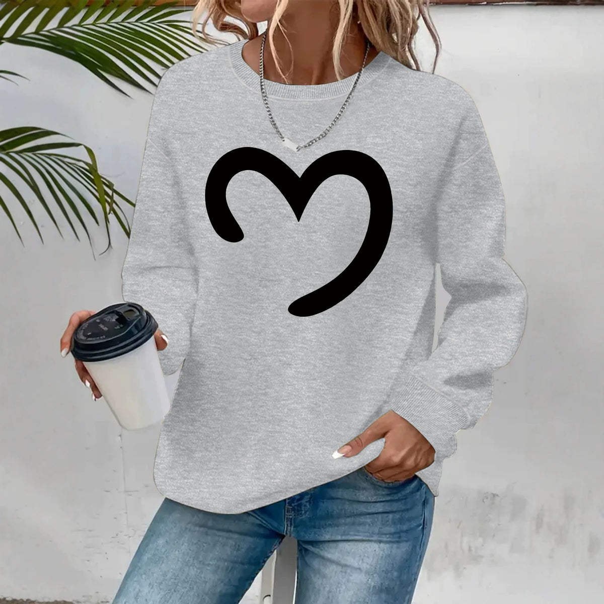 Round neck fleece hoodie