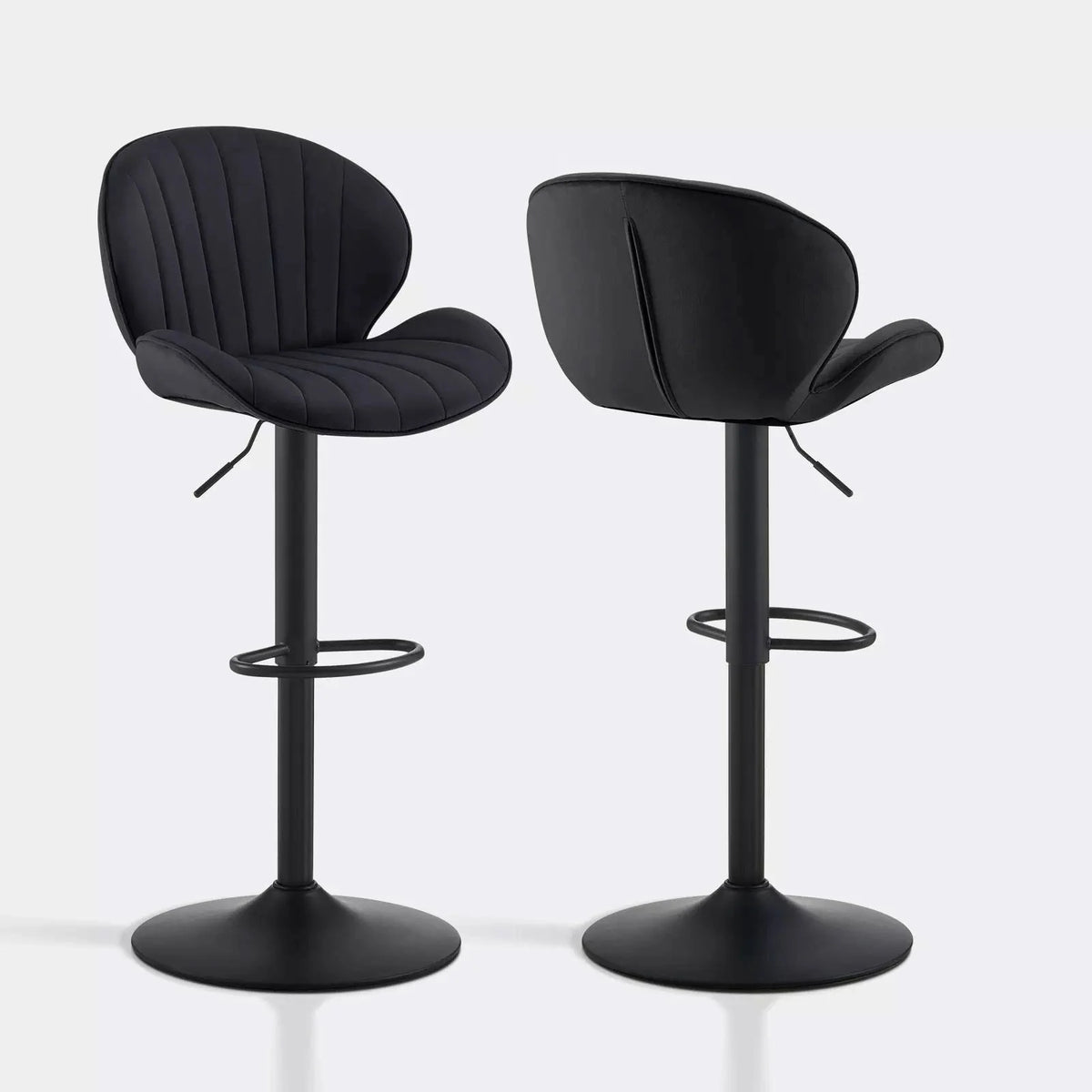 Caryol Velvet Bar Stool [Height Adjustable][Set of 2]