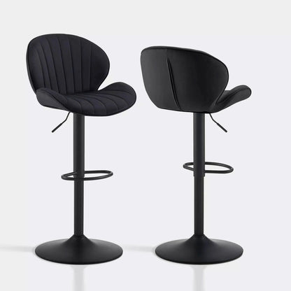 Caryol Velvet Bar Stool [Height Adjustable][Set of 2]