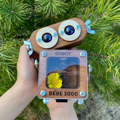 Wooden Robot Toy Deformable Robot Wooden Ornaments Crafts