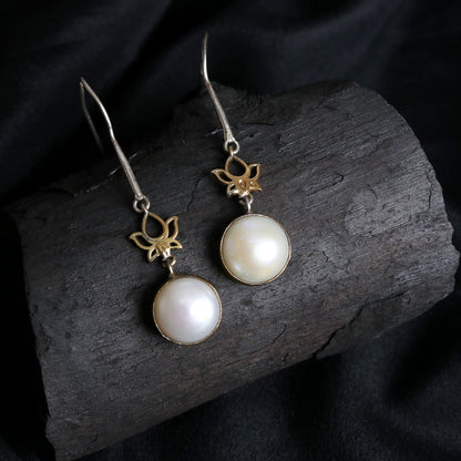 Lotus Pearl Earrings