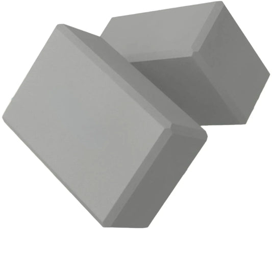 Set of 2 Premium Odor-Resistant Foam Yoga Blocks (Grey)