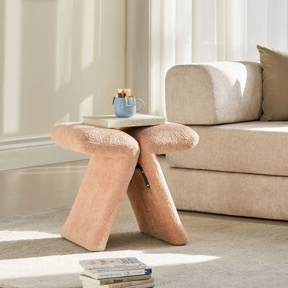 Faye Warm Blush Vanity Stool
