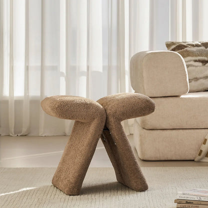 Faye Teddy Brown Accent Stool
