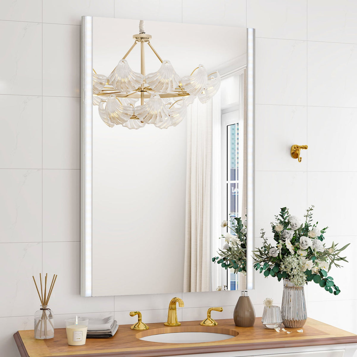 Fiora Led Light Streamline Frameless Bathroom Mirror