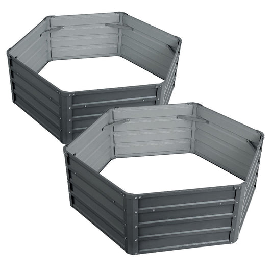 NNEDSZ Garden Bed 2PCS 130X130X46CM Galvanised Steel Raised Planter