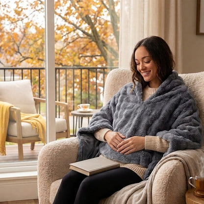 Pursonic Electric Plush Heated Poncho Shawl