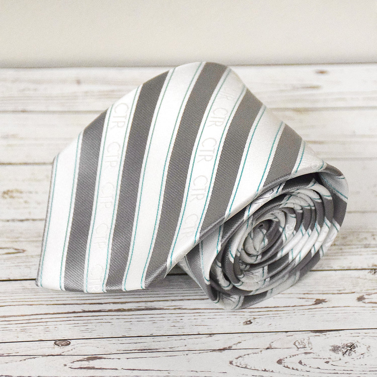 CTR Choose the Right Mens Silver and White Microfiber Necktie