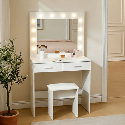 Hollywood 2-Drawer Dressing Table Set