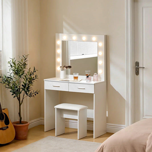 Hollywood 2-Drawer Dressing Table Set