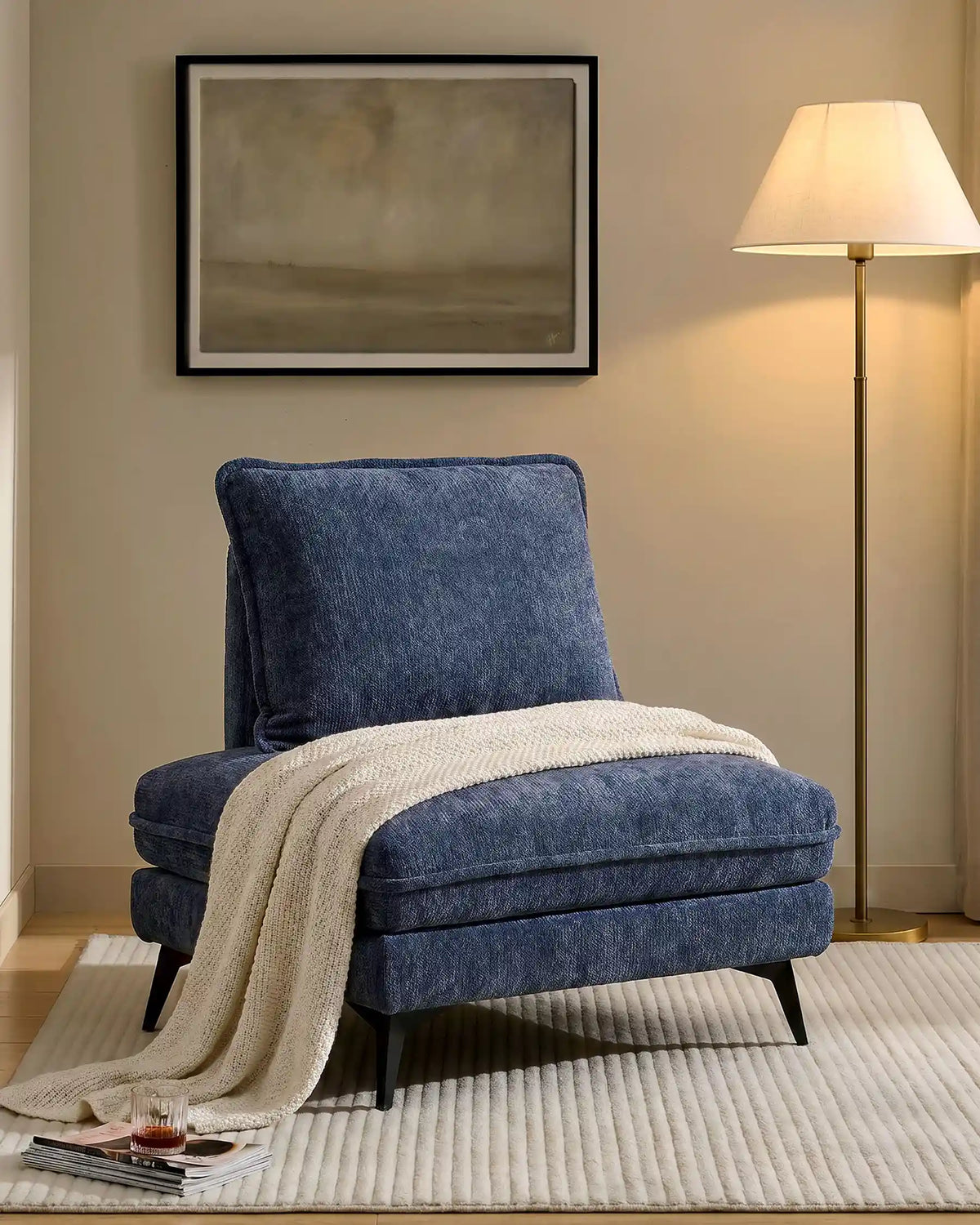 Hudson Navy Blue Modular Sofa