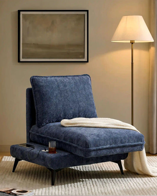 Hudson Navy Blue Modular Sofa