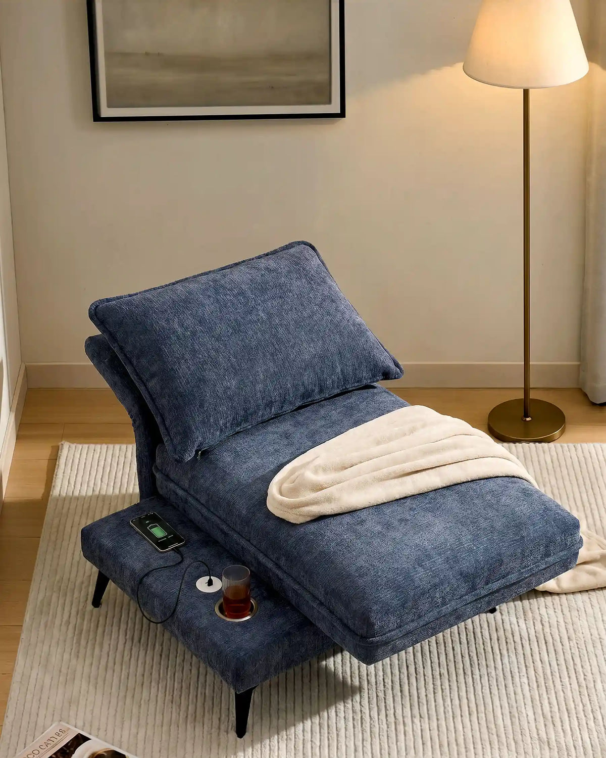 Hudson Navy Blue Modular Sofa