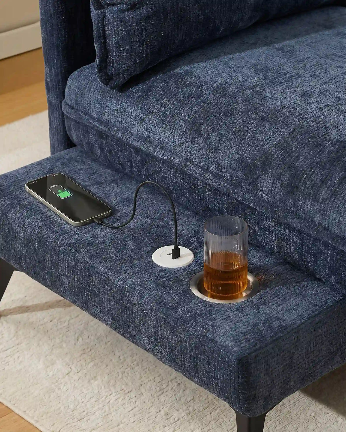Hudson Navy Blue Modular Sofa