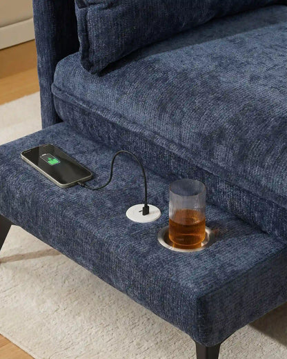 Hudson Navy Blue Modular Sofa