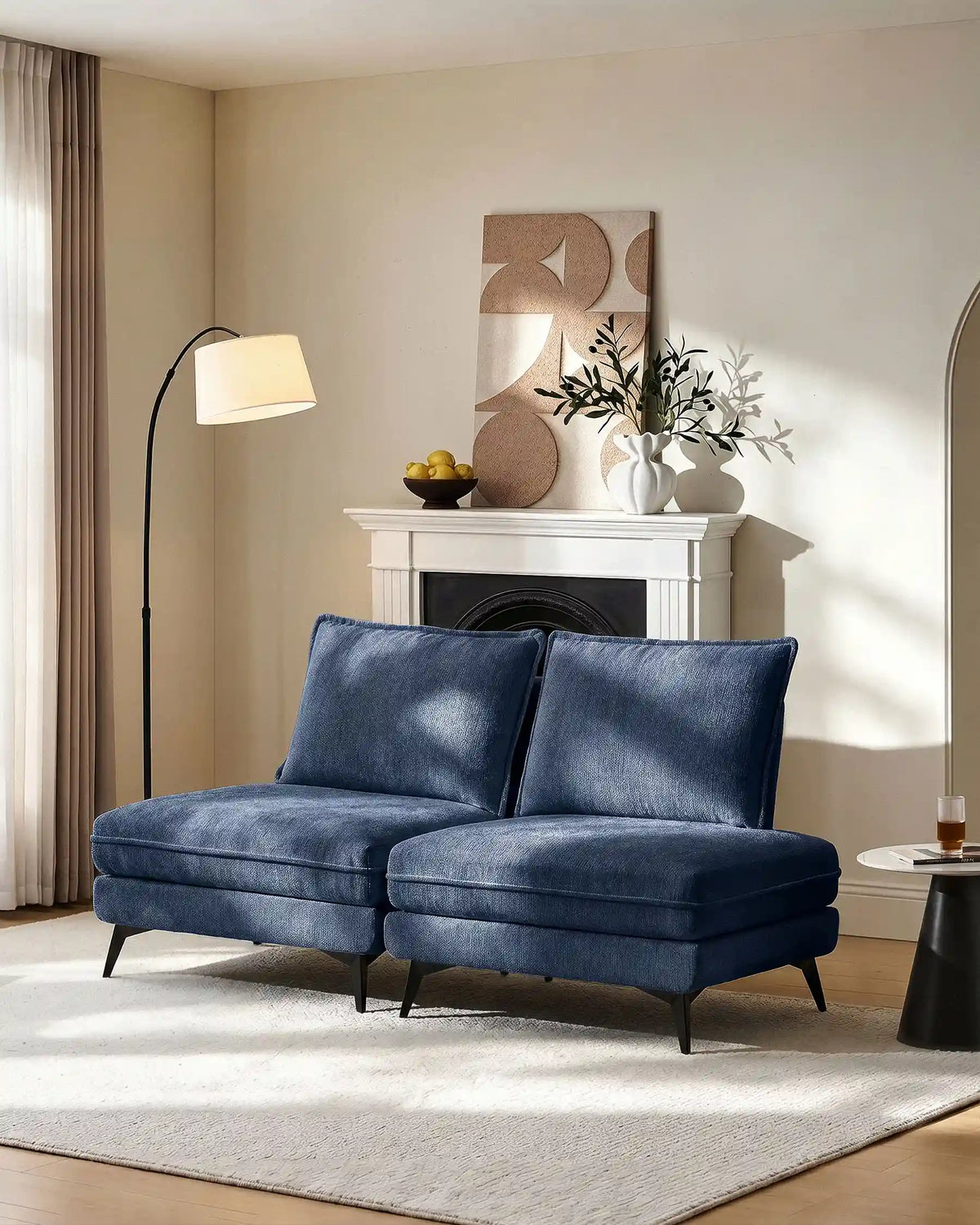 Hudson Navy Blue Modular Sofa